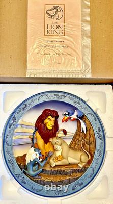 Disney Lion King Collector's 3D Plates (set Of 4) Of 7500 with COAs & Stands MIB
