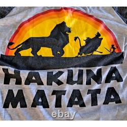 Disney Lion King Hakuna Matata Baseball Shirt Women's Medium Gray