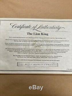 Disney Lion King Original Cast of Characters Ltd Edition Cel Framed COA 1994