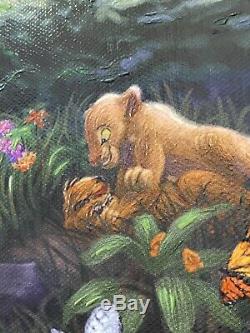 Disney Lion King Return to Pride Rock Thomas Kinkade SN 77 Canvas 18x27 Framed
