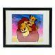 Disney Lion King Simba & Mufasa Animation Cel With Background 1995 8 X 7.75