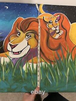 Disney Lion King Simba Mufasa Painting Canvas Picture Wall Decor Print Nursery