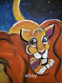Disney Lion King Simba Mufasa Painting Canvas Picture Wall Decor Print Nursery