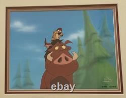 Disney Lion King Timon & Pumbaa Original Production Cel Framed COA Animation