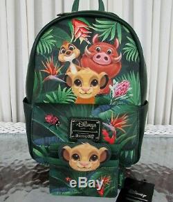 Disney Loungefly Lion King Mini Backpack & Card holder Timon Simbaa NWT