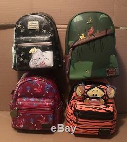 Disney Loungefly NWT Mini Backpack Set of 4 Tigger, Mulan, Dumbo & Lion King
