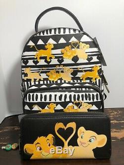 Disney Loungefly The Lion King Simba & Nala Mini Backpack Wallet Set NWT