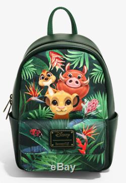 Disney Loungefly The Lion King Simba Timon Pumbaa Backpack Bag & Cardholder NWT