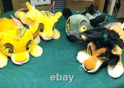 Disney SEGA The Lion King SIMBA SCAR ED Plush Doll Set of 4 amusement JAPAN NEW
