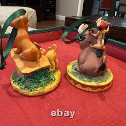 Disney Sketchbook Lot Of 2 Ornaments Simba/ Nala & Timon/Pumba Lion King 2011