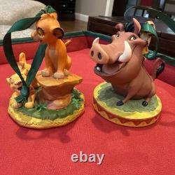 Disney Sketchbook Lot Of 2 Ornaments Simba/ Nala & Timon/Pumba Lion King 2011