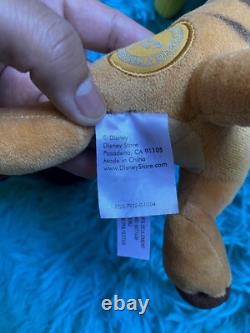 Disney Store Exclusive Lion King Hyena Banzai 15 & Timon Stamped Plush Rare