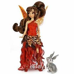 Disney Store Fairies Designer Collection LE Fawn Fairy Doll & Bunny 11 inch NEW