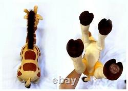 Disney Store Lion King Stamped Giraffe Zebra Elephant Stuffed Plush Set 3 RARE