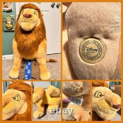 Disney Store Stamped Jumbo Mufasa Rare Lion King Plush