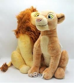 Disney Store The Lion King Adult Simba and Nala Stuffed Plush Set 18 inch LARGE