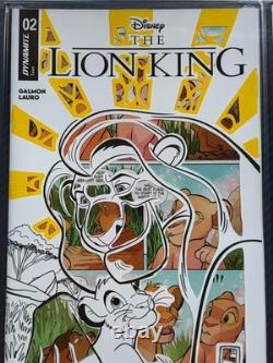 Disney The Lion King #1 Signed, Sketched, And Cut Out Art By C Whitehead CGC 9.8