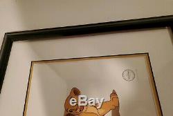 Disney The Lion King LE Framed Serigraph Cel Young Simba & Nala RARE! With COA