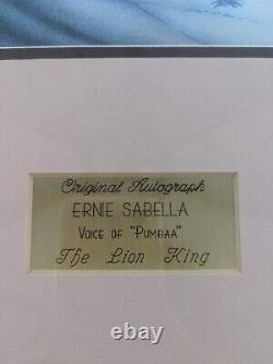 Disney The Lion King Pumbaa Print, Framed Signed by Ernie Sabella