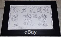 Disney The Lion King Young Simba Framed Original Production Model Sheet 1993