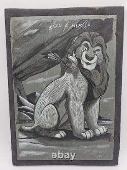 Disney The Lion King Zazu & Mufasa RARE Stone Slate Art 22×16 SIGNED J. M. 1996