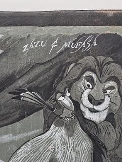 Disney The Lion King Zazu & Mufasa RARE Stone Slate Art 22×16 SIGNED J. M. 1996