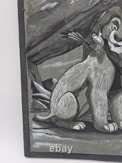 Disney The Lion King Zazu & Mufasa RARE Stone Slate Art 22×16 SIGNED J. M. 1996