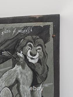 Disney The Lion King Zazu & Mufasa RARE Stone Slate Art 22×16 SIGNED J. M. 1996