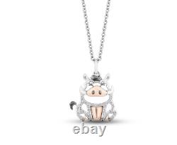 Disney Treasures The Lion King Pumbaa 1/15 ct tw Cz Gift Pendant Sterling SIL