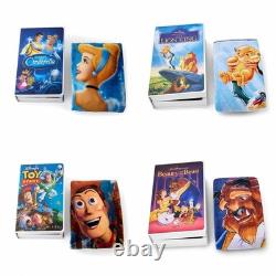 Disney VHS Throw Blanket 4Pk Cinderella Lion King Toy Story Beauty Beast 50x70
