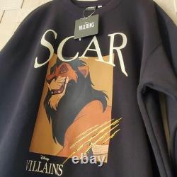 Disney Villains Lion King Scar Sweatshirt Fleece Lining Partial Embroidery L