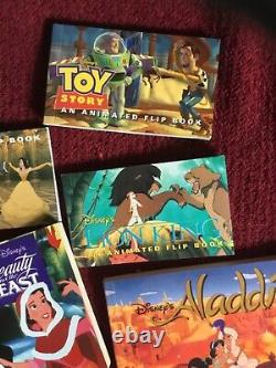 Disney's Beauty and the Beast, Aladdin, Lion King Postcard & Flip Books Lot
