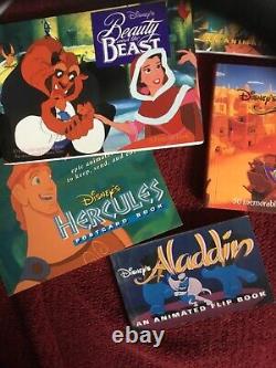Disney's Beauty and the Beast, Aladdin, Lion King Postcard & Flip Books Lot