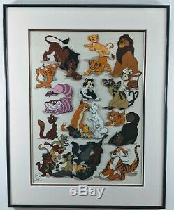 Disney's Famous Felines FRAMED Lion King Aristocats Oliver Cheshire Cat Figaro