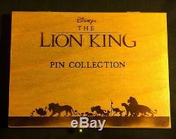 Disney's THE LION KING Main Characters Exclusive (RARE) 6 Pin Set in Wooden Box