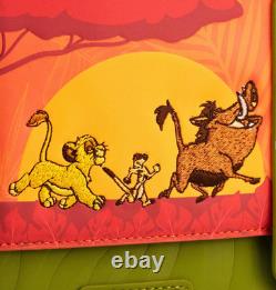 EXCLUSIVE Loungefly Disney Lion King Simba Timon Pumbaa Emboss Flap Backpack NWT