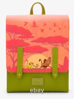 EXCLUSIVE Loungefly Disney Lion King Simba Timon Pumbaa Emboss Flap Backpack NWT