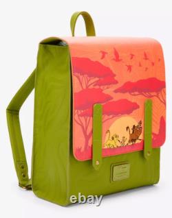 EXCLUSIVE Loungefly Disney Lion King Simba Timon Pumbaa Emboss Flap Backpack NWT