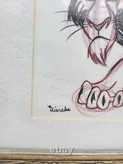 Embossed Disney The Lion King Scar Drawing/sketch with color animation signed