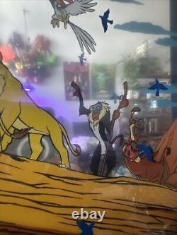 Extremely Rare 1990's Disney Promotional Lion King Etched Mirror Shadow Box 3D