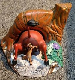 Extremely Rare! Walt Disney The Lion King Pumbaa & Timon Fig Bookends Statue Set