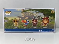 Funko Pop Disney Lion King 4 Pack Glitter Simba, Zazu, Pumbaa, Mufasa Spec Ed