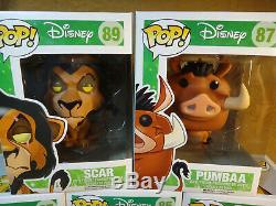 Funko Pop Disney Lion King Lot Hot Topic Excl. Flocked #85 x2, 86, 87 & 88