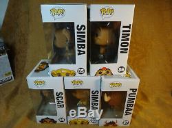 Funko Pop Disney Lion King Lot Hot Topic Excl. Flocked #85 x2, 86, 87 & 88