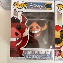 Funko Pop Disney Lion King Rafiki 301 Simba 302 Luau Pumbaa 498 Luau Timon 500