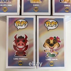 Funko Pop Disney Lion King Rafiki 301 Simba 302 Luau Pumbaa 498 Luau Timon 500