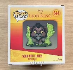 Funko Pop Disney The Lion King Scar With Flames Box #544 + Free Protector