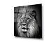 Glass Wall Art Poster Digital Print Hd B&w Lion King Portrait