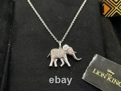 Genuine Disney Treasures The Lion King Diamond Silver Elephant Necklace
