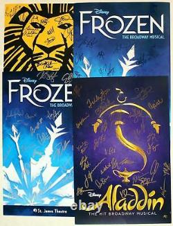 HoliBay! Disney Broadway Signed Poster Bundle LION KING, ALADDIN, FROZEN (x2)
